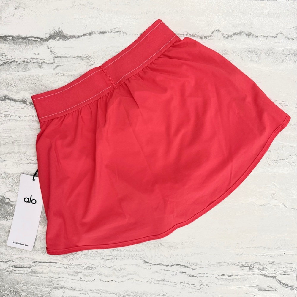 ♥️ALO♥️ CANDY RED Match Point Tennis Skirt - Picture 5 of 7